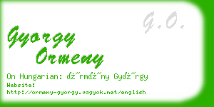 gyorgy ormeny business card